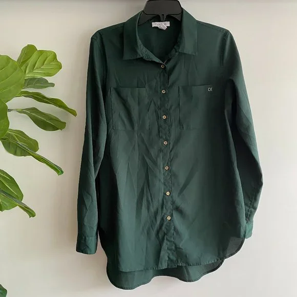 Calvin Klein | Tops | Calvin Klein Button Down Collared Long Roll Tab Sleeve Green Casual Shirt Size M | Poshmark Calvin Klein | Tops | Calvin Klein Button Down Collared Long Roll Tab Sleeve Green Casual Shirt Size M | Poshmark